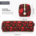 thumbnail image 3 of Rateoe Tomatoes And Chili Print Leather Pencil Case with Smooth Zipper, Compact Storage for Writing Tools & Art Supplies, 8.26" x 1.96" x 2.16", 3 of 7