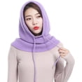 thumbnail image 3 of LIZUOJUN Winter Balaclava Hat for Men Women Windproof Blend Hooded Scarf Hat Winter Neck Warmer with Ear Protection for Men & Women Purple One Size, 3 of 4