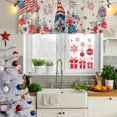 thumbnail image 6 of 2 Pack Valances for Windows, 4th of July Window Valances for Living Room/Bedroom/Bathroom, Retro Patriotic Gnomes Flowers Flag Firework Light Filtering Kitchen Curtain Valance 60"W x18" L, 6 of 9