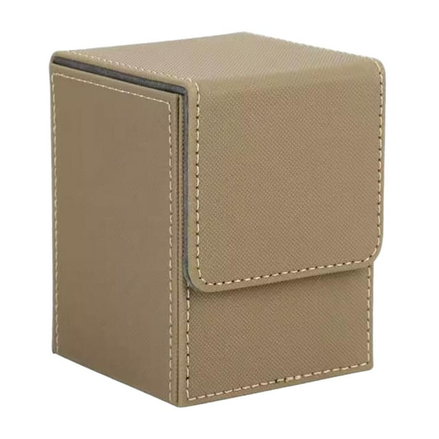 yingyy Premium Locker Case Card Organizer With Large Capacity Protectors Container For Trading Card Deck Management Brown 7.3x8x10.3cm