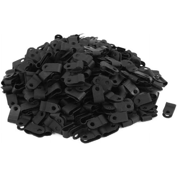 New 400Pcs Nylon Featured R Type 3/16" reliable efficacy 5.3mm Cable Cord Wire Clamp Clip Fastener Black(id:48d a0 79 d84)