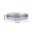 thumbnail image 3 of Efavormart 12" Silver Plastic Round Premium Decorative Serving Tray With Embellished Rims For Party, Wedding Tray, Organizer for Kitchen Drinks and Sweets Farmhouse Tray, 3 of 5