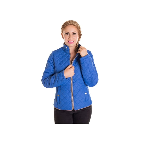 Alta Designer Fashion Women's Outerwear Insulated Jacket - Blue - Large