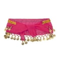 thumbnail image 6 of TiaoBug Kids Girls Arabian Princess Belly Dance Performance Outfit Sequins Halter Top Harem Pants Stage Set Rose Red 7-8, 6 of 7