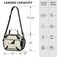 thumbnail image 3 of Black Cats Lines Lunch Bag Cooler Bag Cooling Tote Portable Shoulder Strap Interior Pockets for Picnic Travel, 3 of 7