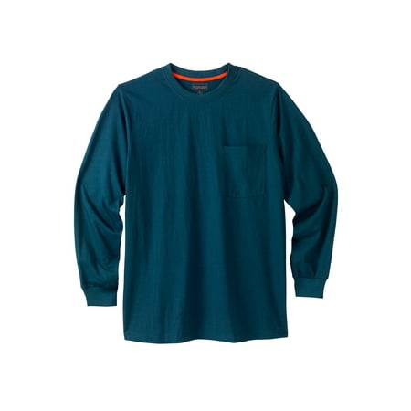 Boulder Creek By Kingsize Men's Big & Tall Heavyweight Crewneck Long-Sleeve Pocket T-Shirt