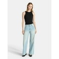 thumbnail image 2 of No Boundaries Baggy Wide Leg Jeans with Seams, 32" Inseam, Women's, 2 of 5