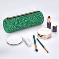 thumbnail image 2 of Disketp Green Glitter Estuche Organizador de Lápices de Cuero, Estuche de Oficina con Cremallera para Bolígrafo y Lápiz, 2 of 6