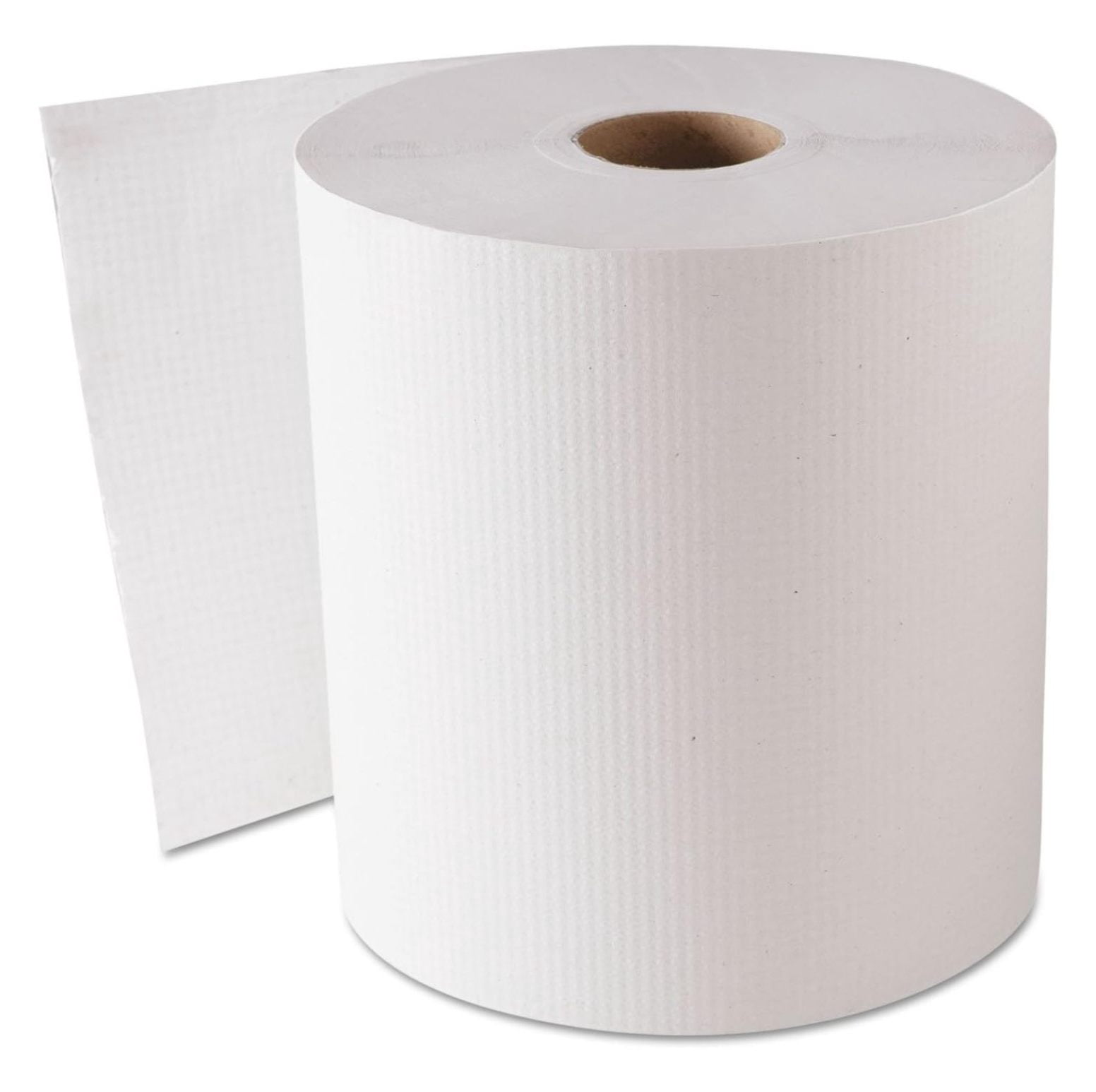 Hardwound Roll Towels, 1-Ply White - 8" x 800ft, 6 Rolls - Universal Dispenser Fit, General Purpose Paper Towels for Restrooms & High Traffic Areas