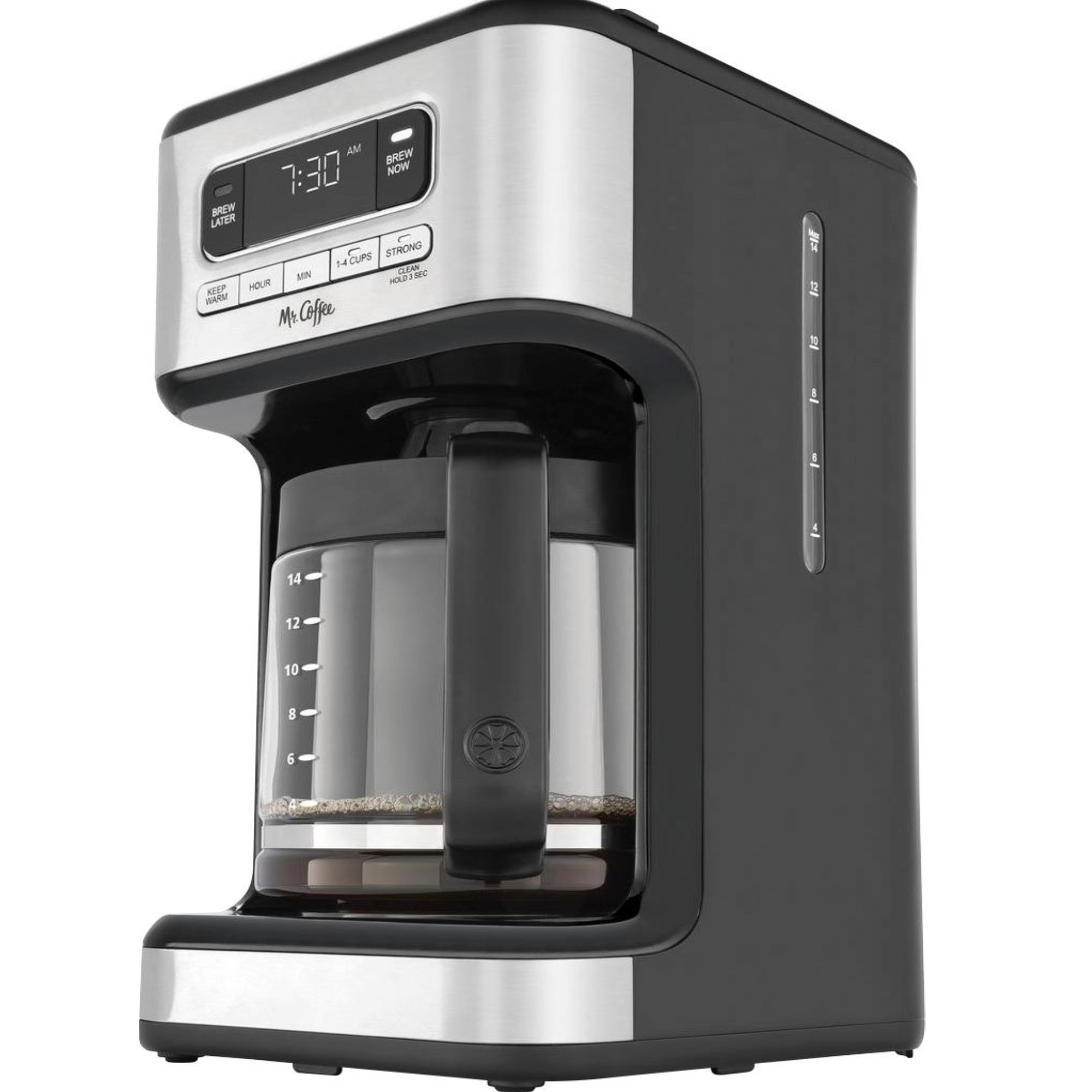 Mr. Coffee 14 Cup Programmable Coffee Maker, Stainless Steel