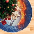 thumbnail image 5 of FMSHPON Fire Water Baseball Xmas Christmas Tree Skirt Stand Mat for Holiday Party Decoration Indoor Outdoor 36 inches, 5 of 6