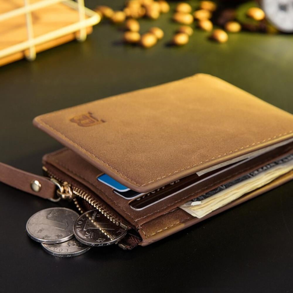 PU Leather Mens Wallet Man Zippper Coin Purse Cover Small Brand Male Credit  Multifunctional Walets Fashion cartera hombre - Walmart.com