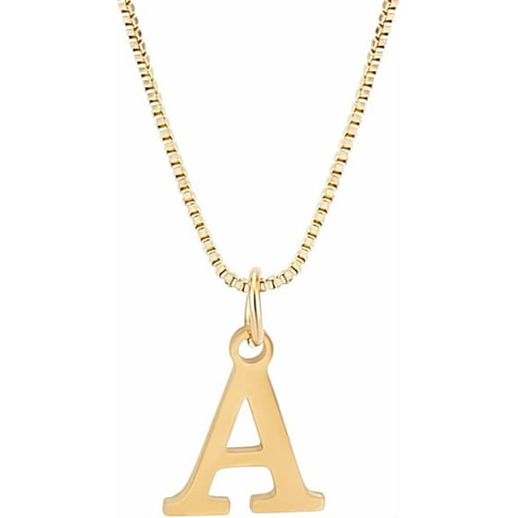 Golden Initial Necklace for Women Dainty 304 Stainless Steel Letter A-Z Pendant Necklace 18"with 2"extender Box Chain Necklace Personalized Monogram Name Necklace for Women Trendy Golden DIY