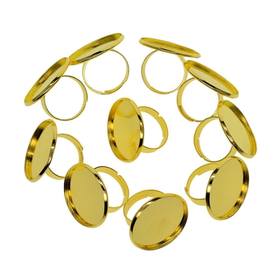 10Pcs Metal Blank Findings DIY Jewelry Making Supplies Pad Adjustable Craft Golden