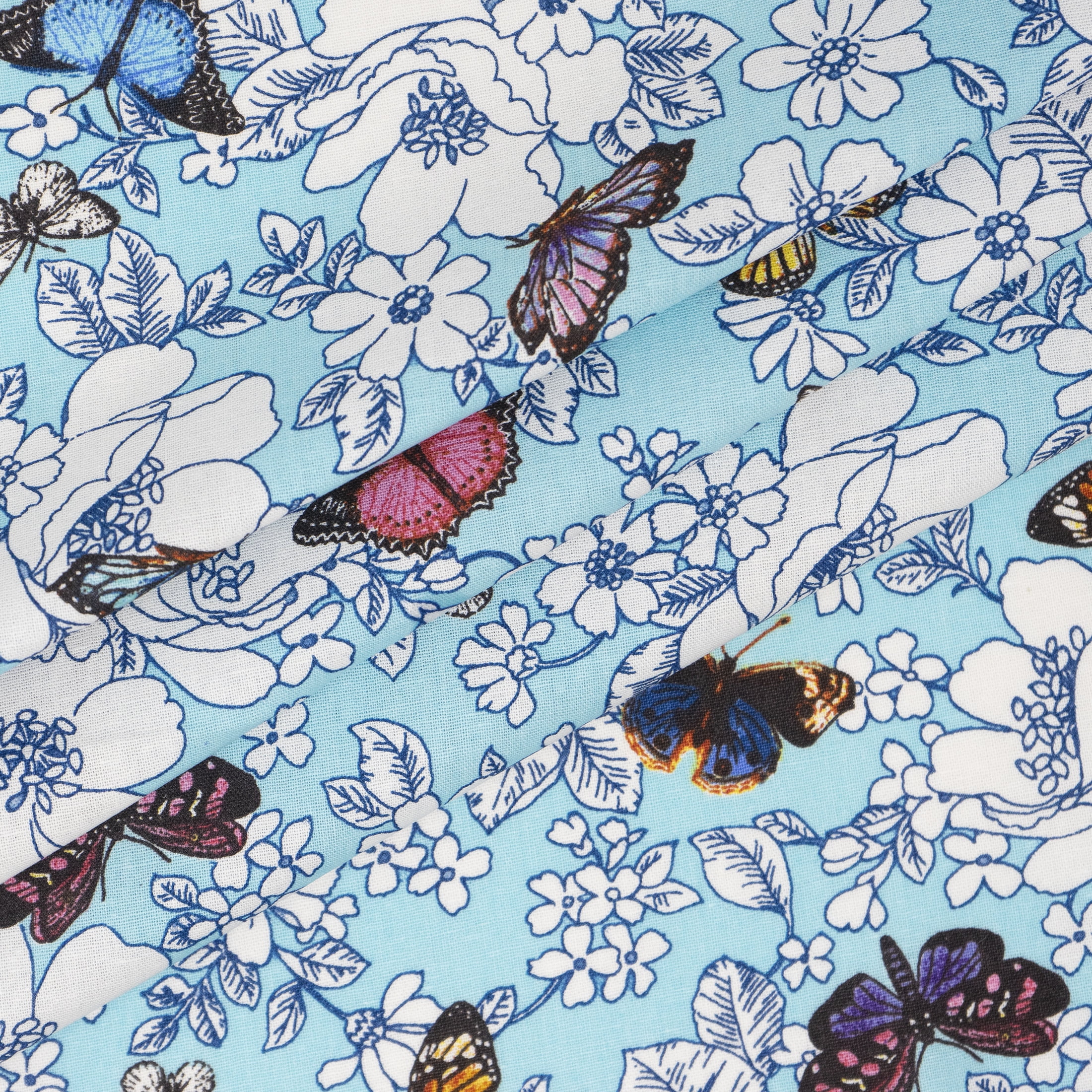 (2 pack) Waverly Inspirations 1 Yard Cut 100% Cotton Prints Fabric, Btf Riviera, 44" Wide for Quilting & Sewing