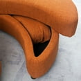 thumbnail image 6 of Aukfa 51" Oversized Accent Chair with Half-moon Storage Ottoman Set for Living Room, 5 Pillows, Linen, Orange, 6 of 9