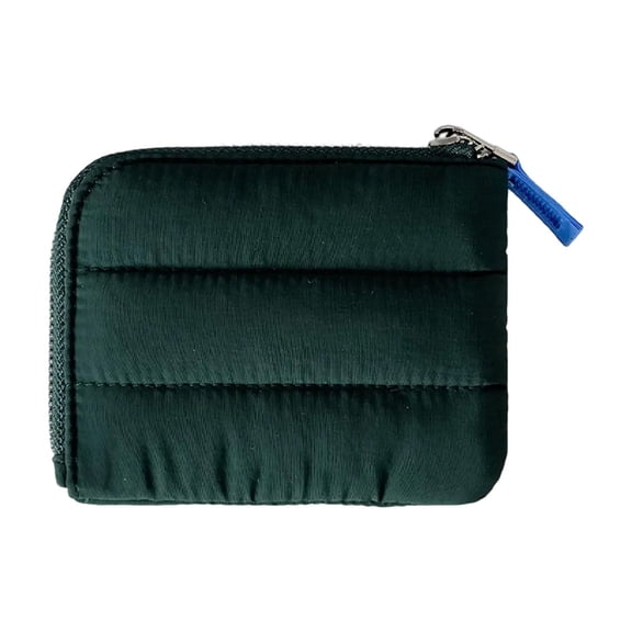 RUISINERY Ladies Nylon Card Holder With Zippers Coin Purse Quilted Small Wallet Daily Essential Change Pocket For Everyday Use