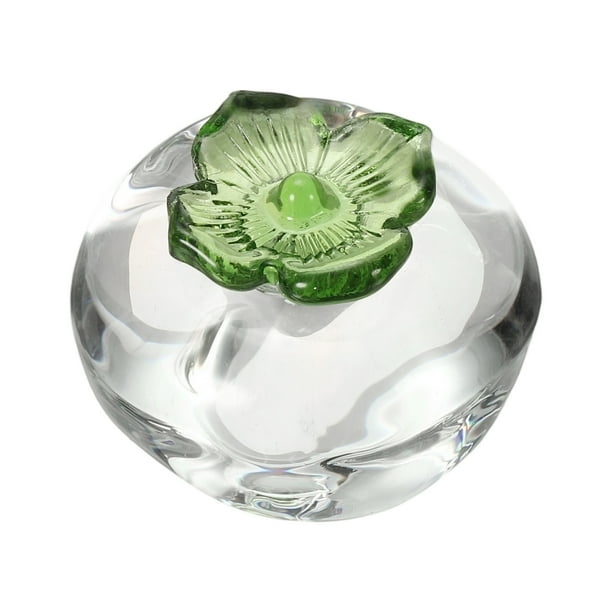 Adornos de Caqui de Cristal, Figura de Fruta de Cristal Artificial de 1.6", Transparente