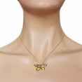 thumbnail image 3 of Galaxy Gold 14K Solid Rose Gold 16" Butterfly Necklace with Natural Diamonds and Citrines, 14"-24" Sizes, November Birthstone, Symbol of Warmth, 3 of 3