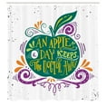 thumbnail image 3 of Ambesonne Inspirational Shower Curtain, Apple Fruit Phrase, 69"Wx84"L, Purple and Green, 3 of 5