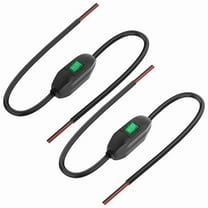 Inline Cord Switch 12V 24V/3A Toggle on/Off Rocker Button with Prewire on Both End Green LED for Lamp 0.5M 2PCS