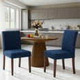 thumbnail image 6 of AFO Modern Upholstered Parsons Dining Chairs Set of 4, Fabric Padded Side Chairs with Wooden Legs for Kitchen, Dining Room, Restaurant, Blue, 6 of 7