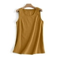 thumbnail image 5 of Royisotas Yellow Womens Tank Tops Loose Fit Summer Casual Sleeveless Camisoles for Women Plus Crew Neck Cotton Linen Loose Cami Tank Tops for Women, 5 of 5