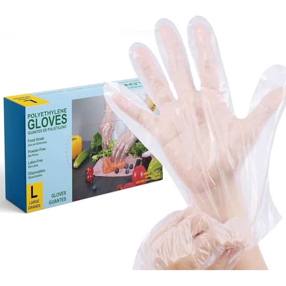 G & F Products Disposable Food Prep & Food Handling Gloves, Clear, Unisex Adult, Bulk Pack of 1000