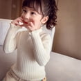 thumbnail image 3 of GYRATEDREAM Toddler Baby Boys Girls Knit Sweaters Cable Ruffle Neck High Collar Fall Winter Soft Warm Sweater Pullover Tops for 9-10Y White, 3 of 9