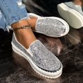 thumbnail image 5 of XIMIN Women's Platform Walking Shoes Fashion Rhinestone Slip On Sneakers Bling Sequin Sneakers Casual Comfort Cute Bowknot Glitter Loafers, 5 of 7