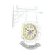 thumbnail image 2 of Reloj de pared redondo con apariencia antigua de hierro forjado, reloj de estación de doble cara, reloj colgante de pared redondo con pergamino, Blanco Sunnimix Reloj de pared de doble cara, 2 of 7