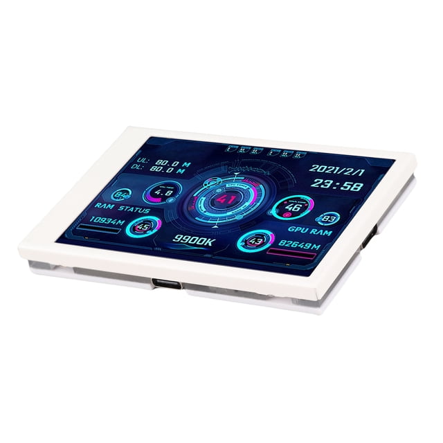 3.5 Inch USB Type C Computer Temp Monitor PC Sensor Panel Display Hardware Monitoring Screen with Multiple Themes for PC CPU RAM HDD Data