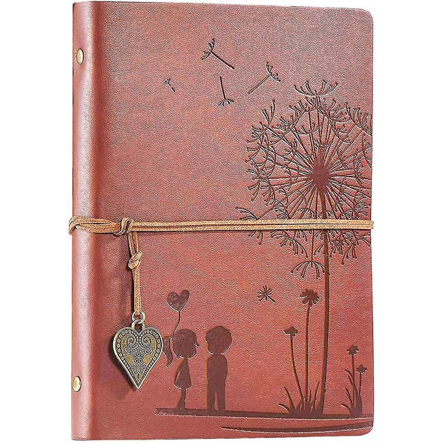 Cuaderno de cuero A5 Diario de viaje Cuaderno Vintage Diario Recargable 100 Regalo kaili Sencillez