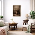 thumbnail image 3 of Framed Canvas Print Vintage Floral Wall Art Dark Academia Decorative for Living Room Bedroom - 24"x36" NATURAL, 3 of 8