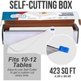 thumbnail image 3 of 2 Pack White Solid Print Rolls 52 Inch x 100 Picnic/Party Plastic Tablecloth Roll, Disposable Picnic Colored Table Cloth On a Roll with Self Cutter Box,Indoor/Outdoor, 3 of 6