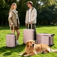 thumbnail image 2 of Ktaxon 4-Piece Luggage Set Hardshell Lightweight ABS Carry On Suitcase 360° Spinner Wheels Pink, 2 of 11