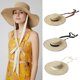 thumbnail image 2 of Straw for Sun Hat for Women Outdoor Activities Long Ribbon Large Brim for Sun Cap UV for Protection for Summer Beach Sea a, 2 of 4