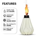 thumbnail image 4 of Deco Window Pack of 3 White Citronella Oil Table top Torch for Indoor Outdoor with Fiberglass Wick & Cap, 4 of 6