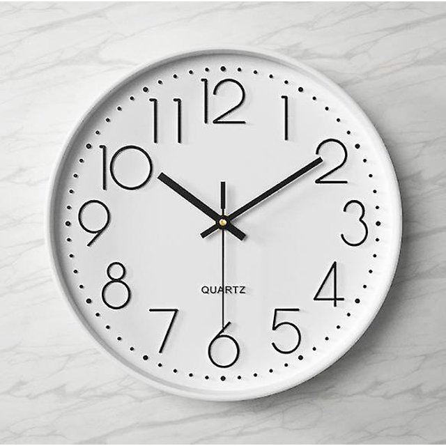 Reloj de pared silencioso de 12 pulgadas, reloj de pared con escala digital tridimensional para sala de estar y dormitorio