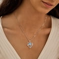 thumbnail image 2 of Beautlace 18K White Gold Plated Heart Birthstone Necklace for Women,Orchid Butterfly Pendant Jewelry Gift for Wife Mom Girlfriend,Birthday Valentine’s Day Mother’s Day Gift, 2 of 10