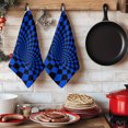 thumbnail image 6 of Blue Black Checkered Kitchen Towels Set of 4, Modern Abstract Art Absorbent Dish Towels for Kitchen, Microfiber Hand Towel, Quick Drying Tea Towel for Cleaning Decorative Dishcloths, 6 of 7