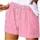 thumbnail image 1 of Pantalones Cortos Sueltos para Mujeres Ilustración de Moda de Verano Encaje Hasta Bolsillo Elástico Pantalones Cortos Casuales, 1 of 5