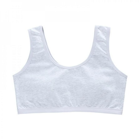 

Cute Girls Training Bra Solid Color Crop Tank Bras for Girls Seamless Bra Wireless Unpadded Bra Wide Shoulder Strap