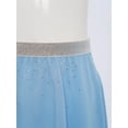 thumbnail image 5 of YUUMIN Toddler Girls Elastic Waistband Shiny Pleated Mini Skater Skirt Flared Ballet Dance Skirts 6-16 Years Light Blue 16, 5 of 7