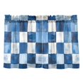thumbnail image 7 of Yayeee Kitchen Curtains Tier Pair Light Filtering 27"x36" Rod Pocket Short Cafe Window Panel, Blue White And Gray Plaid Pattern, 7 of 7