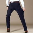 thumbnail image 4 of WTOBBY Men's Relaxed Fit Stretch Corduroy Pants Lightweight Breathable Regular Fit Fleece-Lined Comfortable Casual Winter Men's Trousers for Daily Wear,Royal Blue 30, 4 of 7
