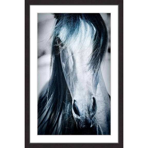 "Blue Horse" Framed Painting Print