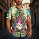 thumbnail image 1 of Seeotter Christmas Button Up Shirt for Men Fun Printed Casual Short Sleeve Hawaiian Santa Shirt, 1 of 6