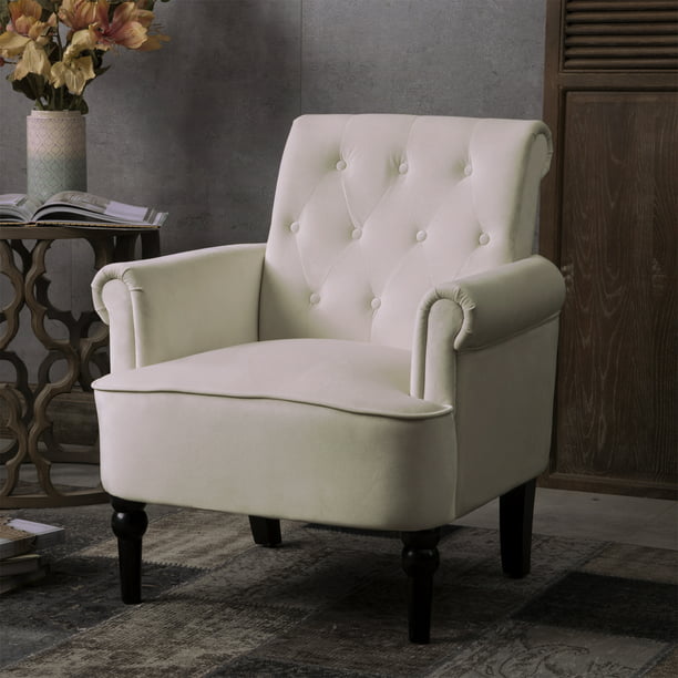 Accent Chair Elegant On Tufted, White Tufted Chair For Bedroom