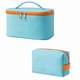 thumbnail image 1 of Makeup Bag Cosmetic Bag for Women,2Pcs Portable Travel Bag Large Travel Toiletry Bag Beauty Zipper Organizer for Girls,PU Leather Washable Waterproof, 1 of 4
